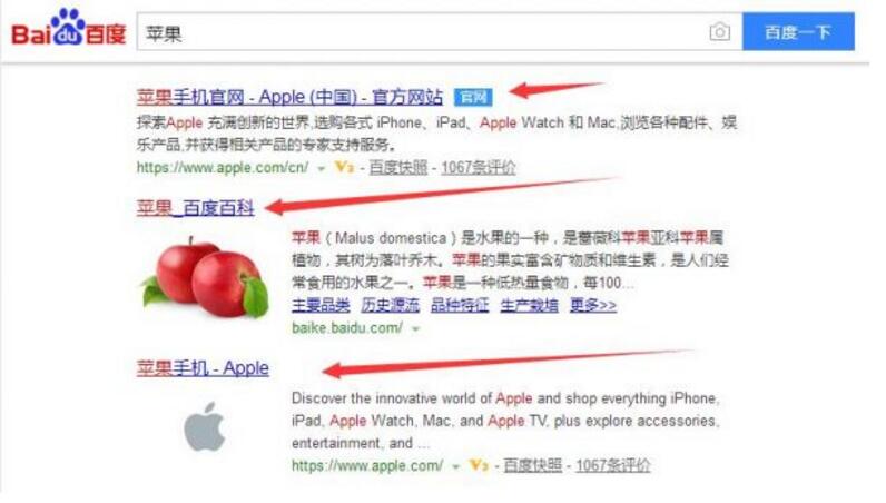 搜索“苹果”
