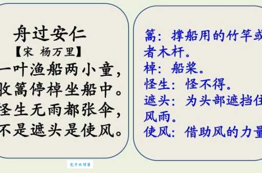 杨万里舟过安仁古诗的意思是什么？简单易懂的解释