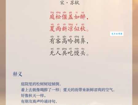 “擎雨盖”是什么意思？简单解释诗句中“擎雨盖”的含义和象征。